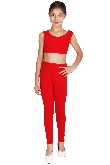 LEGGINS DANZA LYCRA ROSSO BAMBINA